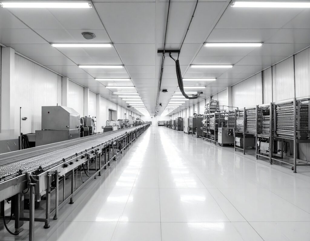 bild från en fabrik där man tillverka mat