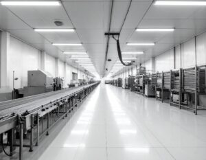 bild från en fabrik där man tillverka mat
