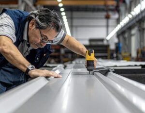 man som arbetar med plåt