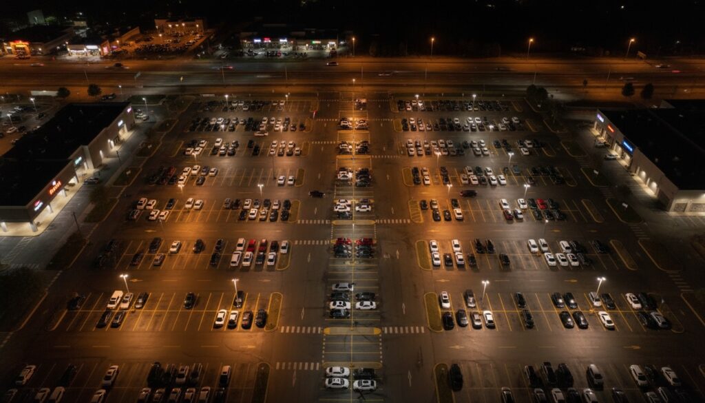 p-plats på kvällen